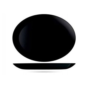Plat ovale en verre luminarc-25x33cm-diwali-noir