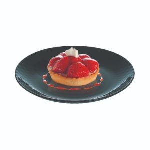 Assiette a dessert ronde luminarc en verre-19cm-pampille-noir