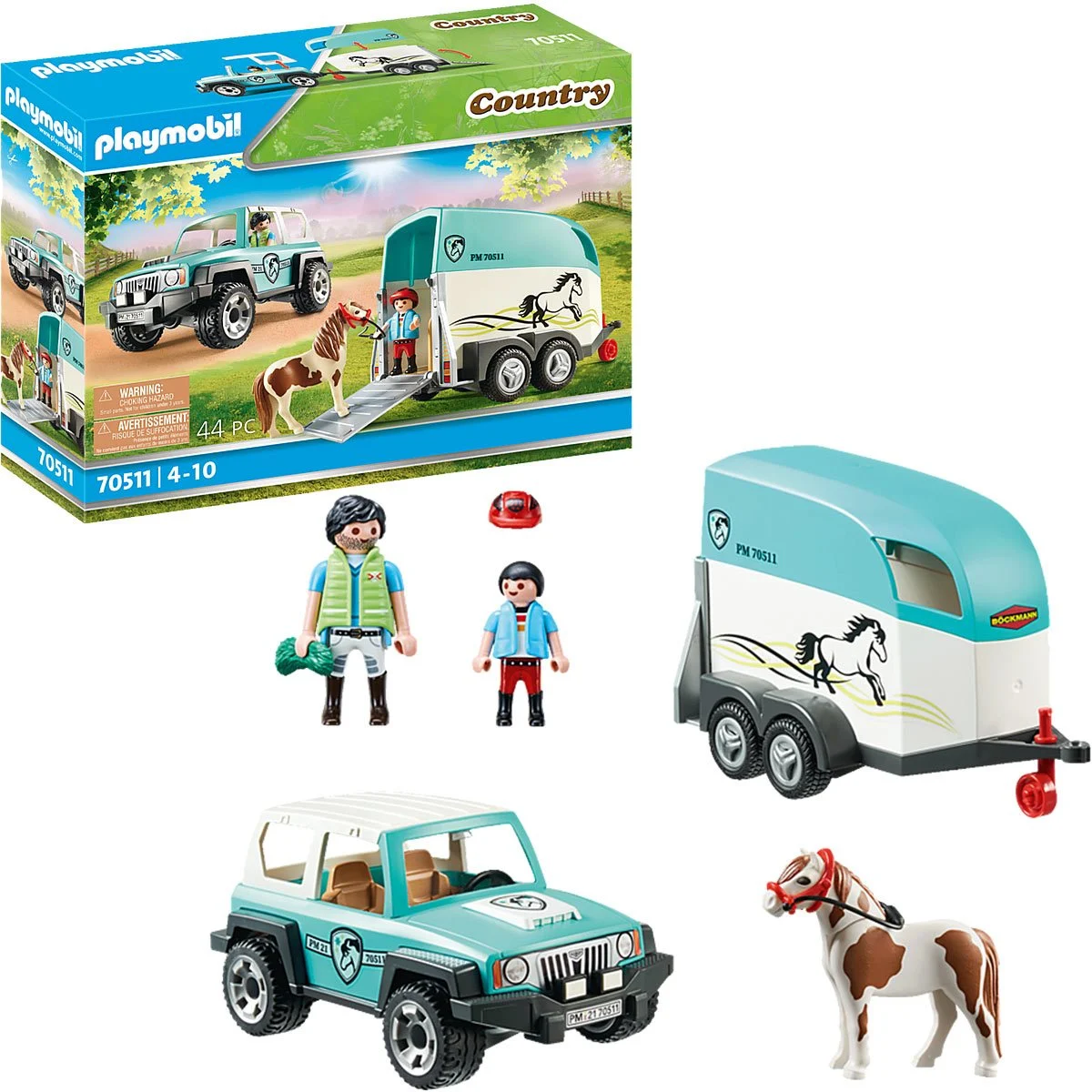 Playmobil country voiture et van pour poney-44pcs-4-10ans – Orca