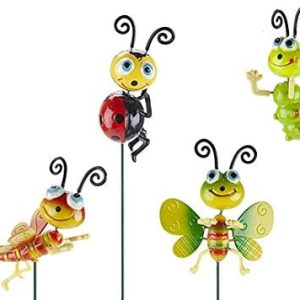 PIQUE DE JARDIN DECORATIF EN METAL-11CM-FORME INSECTE-ASST