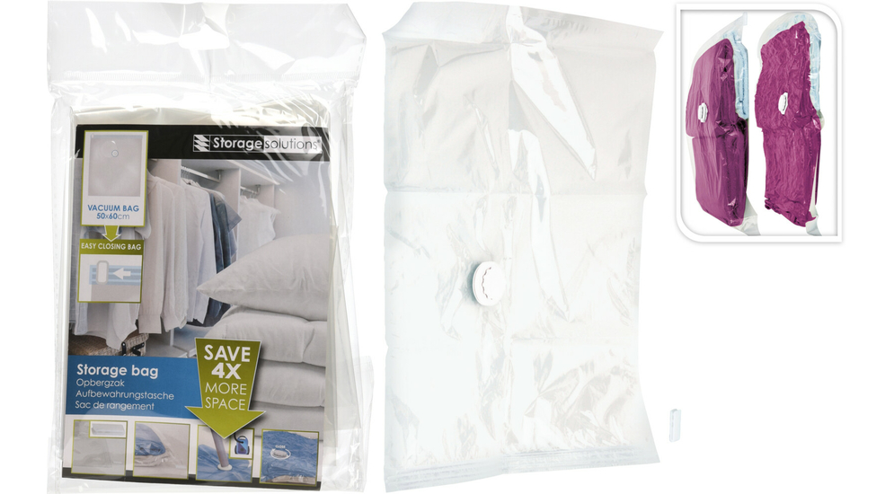 Sacs De Rangement Sous Vide 70x50cm - Lot De 7 Avec Pompe à Main - Gain De Place Vêtements & Literie