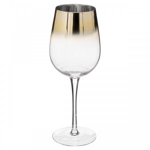 Verre à vin-38cl x6pcs-transparent-dore