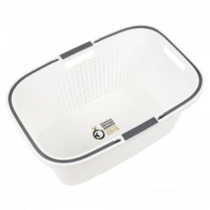 Panier à linge en plastique-blanc-noir