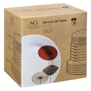 Service de table-18pcs-assiettes en porcelaine osara