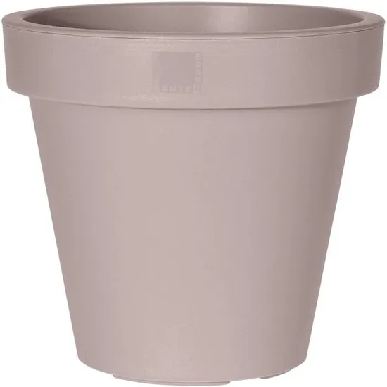 POT DE FLEUR EN PLASTIQUE-ROND-40X35CM-TAUPE