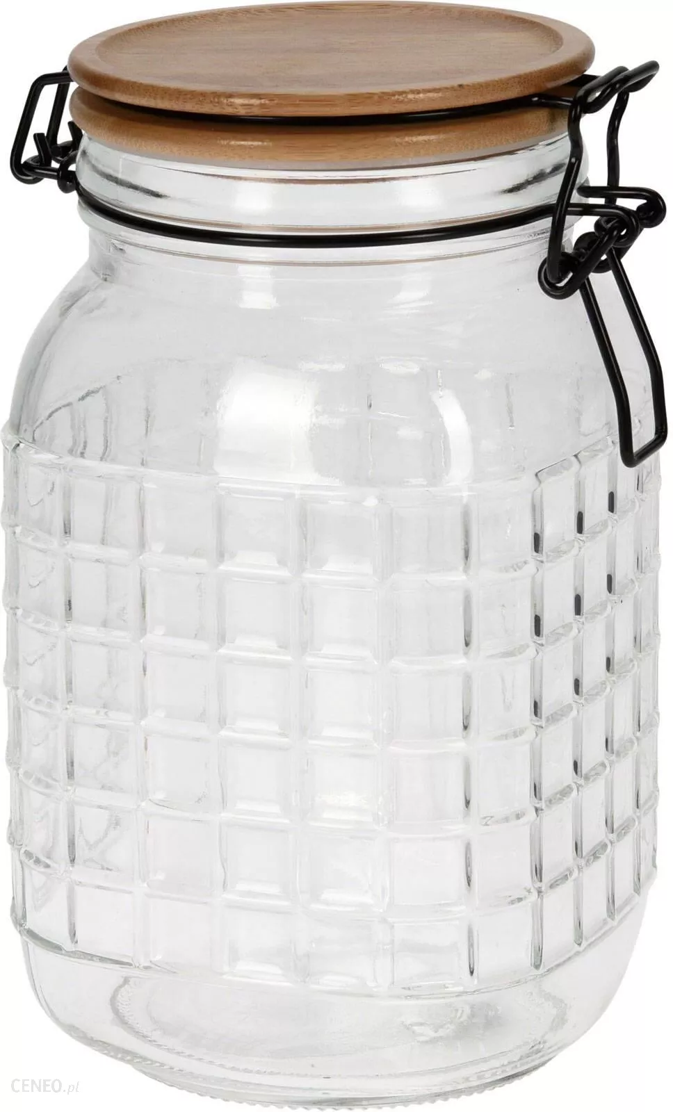 Pot a provision en verre-1650ML-couvercle hermetique en bois – Image 2