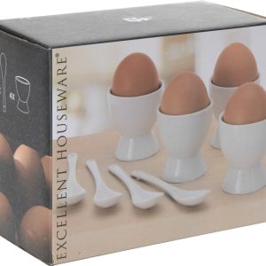 Coquetier et cuillère -8 pièces