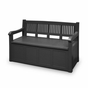 Banquette+coffre de rangement en plastique-130X60X85cm-antracite