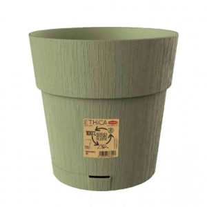 POT DE FLEUR EN PLASTIQUE-25CM-ETHICA VERT OLIVE