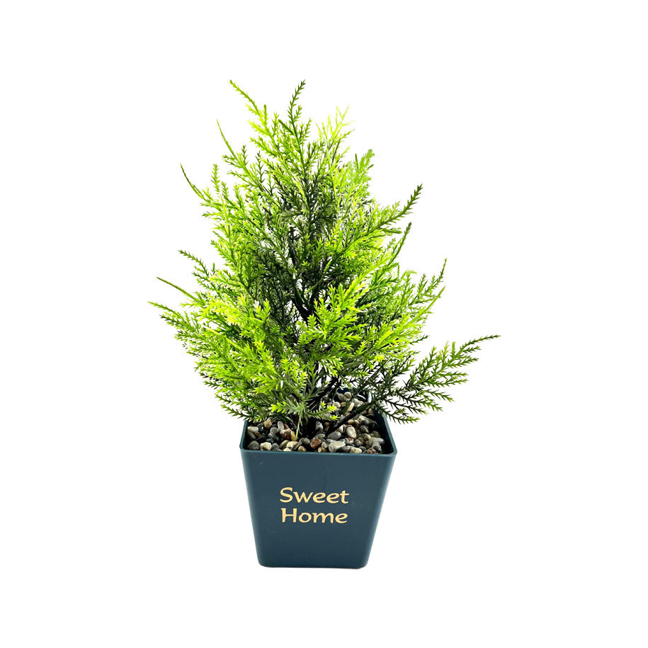 Plante artificielle-18x35cm-vert dans pot sweet home asst - Image 5