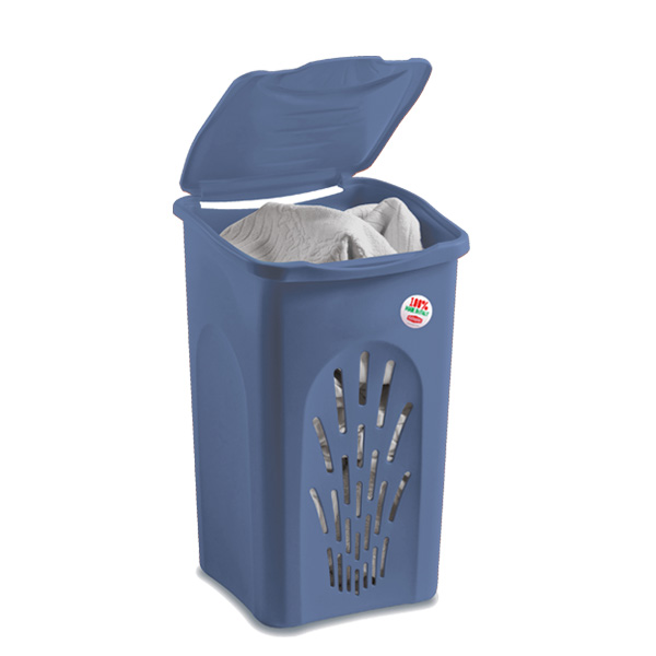 PANIER A LINGE EN PLASTIQUE-50L-PRIMAVERA PERFORE-BLEU – Image 2