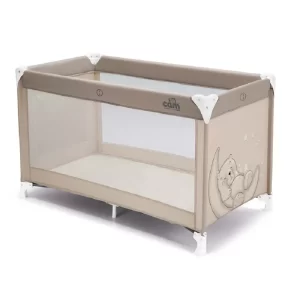 Lit de voyage bebe cam sonno-126,5x73,5cm-taupe-motif ourson