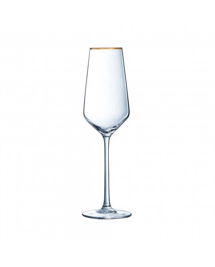VERRE A PIED-CRISTAL D'ARQUES-4PCS-23CL-BORD OR – Image 3