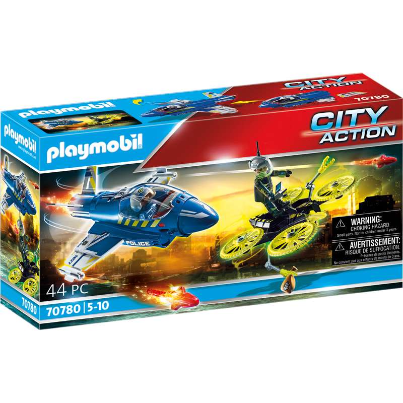 Playmobil city action jet de police et drone-44pcs-5-10ans - Image 3