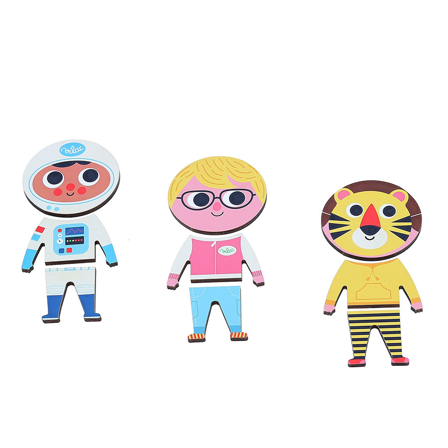 Puzzle-6x3pcs en bois jules moody puzzle+2ans - Image 4