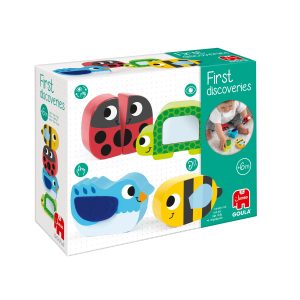 Jeu d'eveil first discoveries 4 animaux en bois+6mois