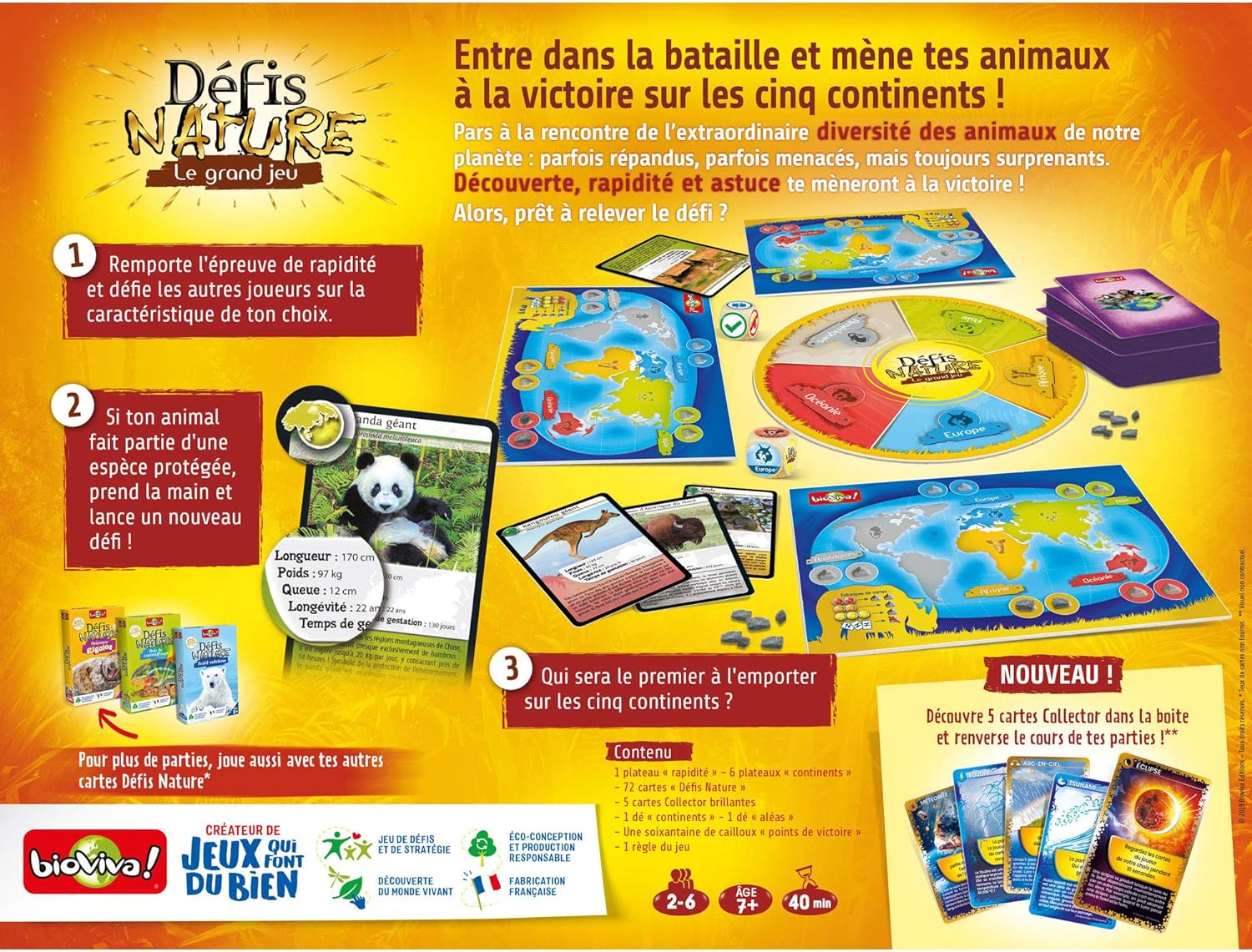 JEU DE DEFIS-NATURE LE GRAND JEU 72 ANIMAUX A DECOUVRIR-BIOVIVA – Image 5