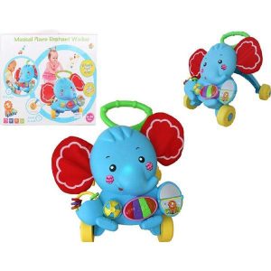 Trotteur bebe éléphant roulant musical 2en1-0-36mois