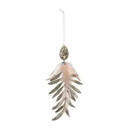 DECORATION A SUSPENDRE-FEUILLE DE PALMIER+PLUME