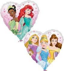 Ballon gonflable festif forme cœur Disney princess double face-43cm