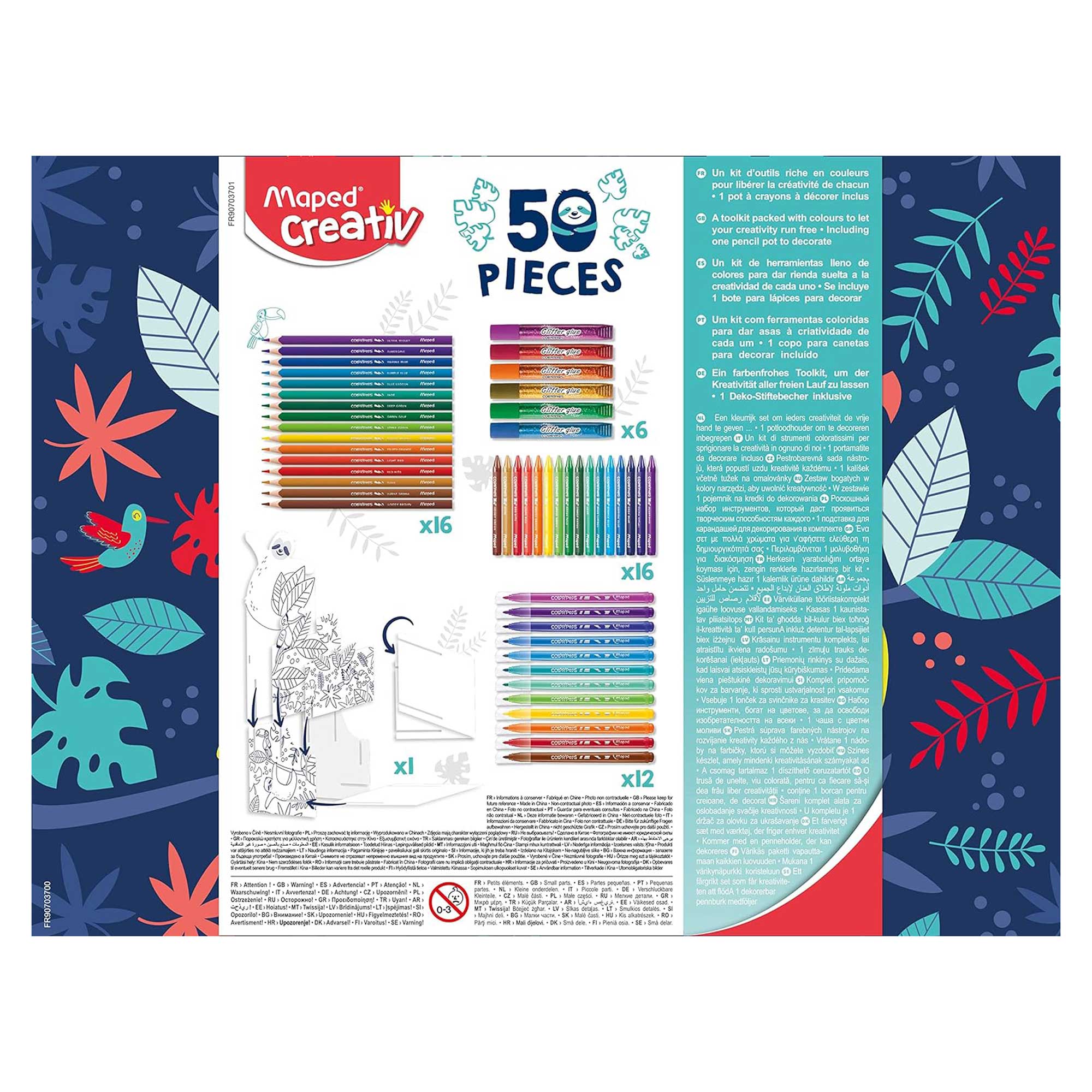 Kit de coloriage-50pcs+1pot a crayon a deorer+5ans – Orca