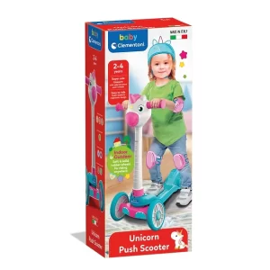 Clementoni trottinette 3 roues licornes-bleu-rose-blanc 2-4ans