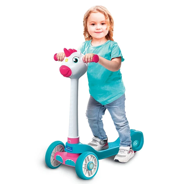 Clementoni trottinette 3 roues licornes-bleu-rose-blanc 2-4ans – Image 3