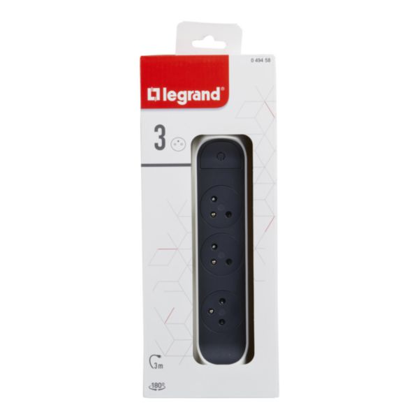 Rallonge multiprise LeGrand 3 x 2P+T 16A 230V + 2 chargeurs USB