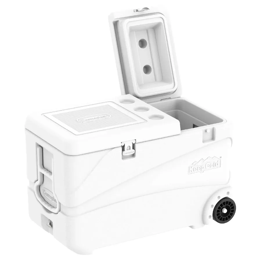 Glacière-102L-keepcold Deluxe trolley valve+ d'évacuation-blanc – Orca