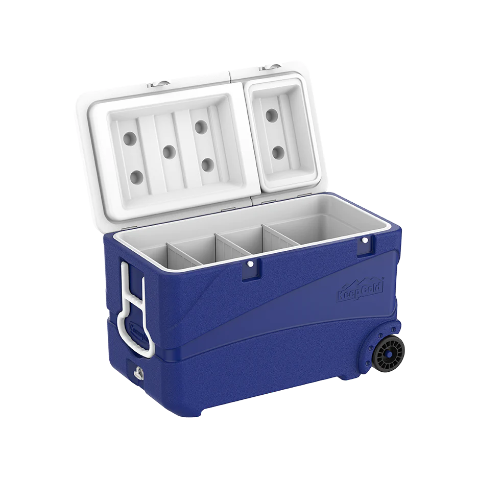 Glacière-102L-keepcold Deluxe trolley +valve d'évacuation-bleu – Image 3