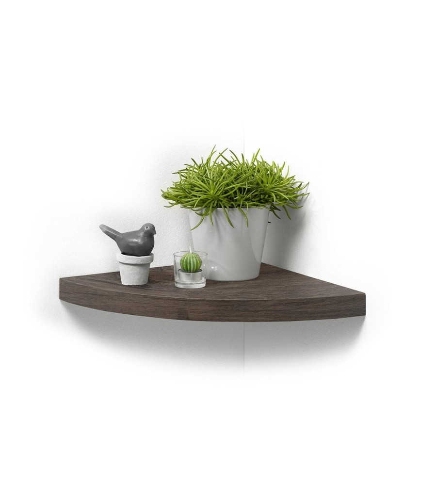Etagère D'angle Flottante En Bois - Marron - L 25 X L 25 Cm