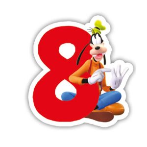 Bougie d'anniversaire chiffre 8 mickey mouse