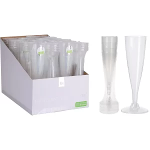 Flute a champagne jetable en plastique-130ml-4pcs-transparent