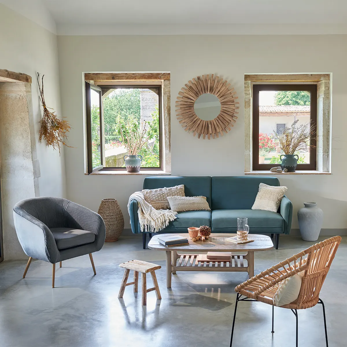 Miroir-87cm-cadre en bois flotte Manon - Image 5