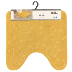 Tapis contour -45x50cm -en microfibre mémoire de forme galet moutarde