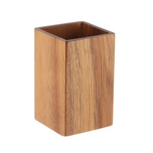 Gobelet de douche en bois d'acacia carre bois naturel