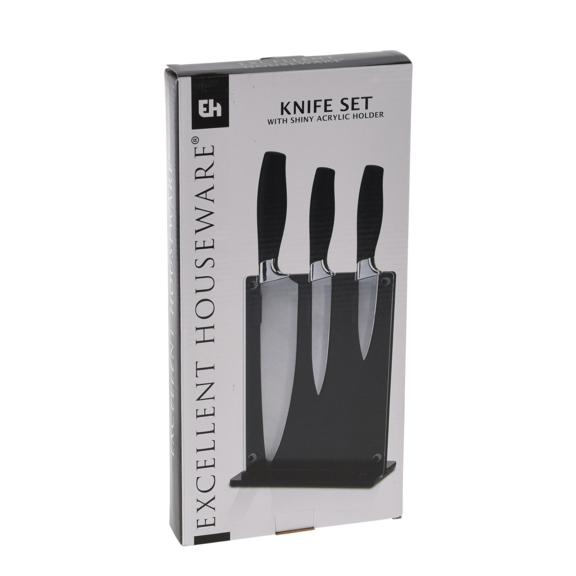 Couteau de cuisine x3pcs+planche en inox-noir – Image 2
