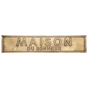 DECORATION MURALE EN METAL-99X20CM-NOMINATIVE BRONZE