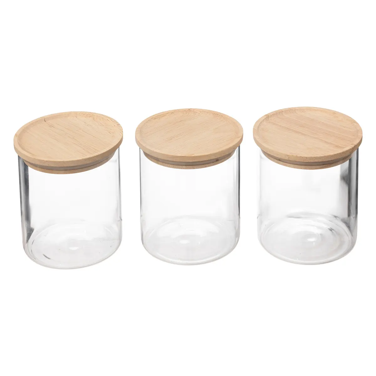 Pot a provision en verre/bois x3pcs-0,35L – Image 3