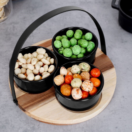 Set a servir-4pcs-3 coupelle+plateau