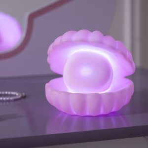 VEILLEUSE ENFANT A PILE FORME COQUILLAGE-KIDS-ROSE