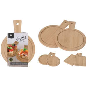 Planche a servir en bois x2pcs-11x19cm-naturel imprime