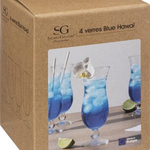 VERRE A COCKTAIL-SET DE 4PCS-44CL-BLUE-HAWAI