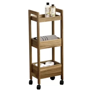 Dessert de sdb en bois d'acacia 3 niveaux naturel