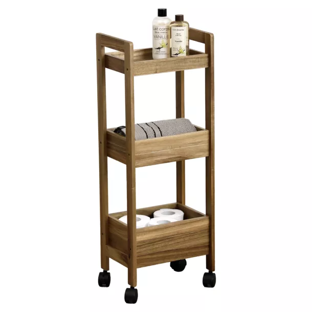 Dessert de sdb en bois d'acacia 3 niveaux naturel