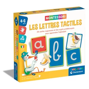 CLEMENTONI-JEU EDUCATIF MONTESSORI LES LETTRES TACTILES