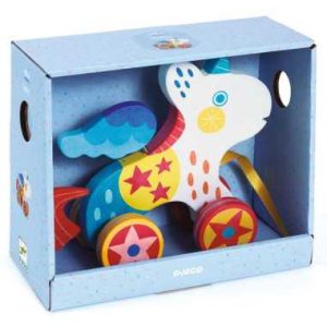 VADIM LICORNE EN BOIS A TIRER+18MOIS-DJECO