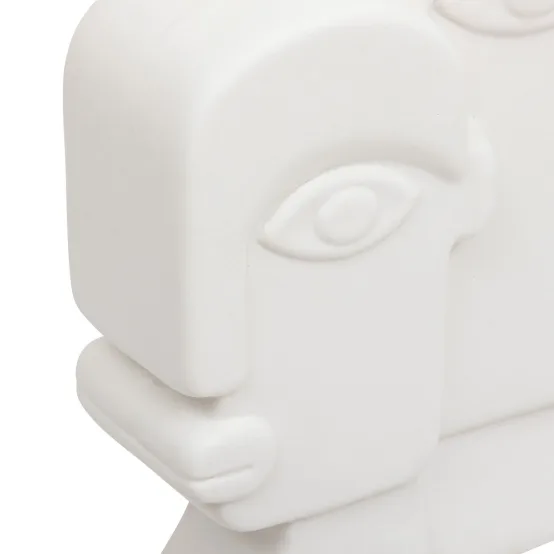 DECORATION A POSER EN CERAMQUE-26CM-VISAGES-BLANC - Image 2