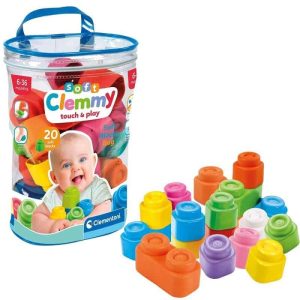 BABY BLOCS DE CONSTRUCTION SOFT-20PCS-6-36MOIS-CLEMENTONI