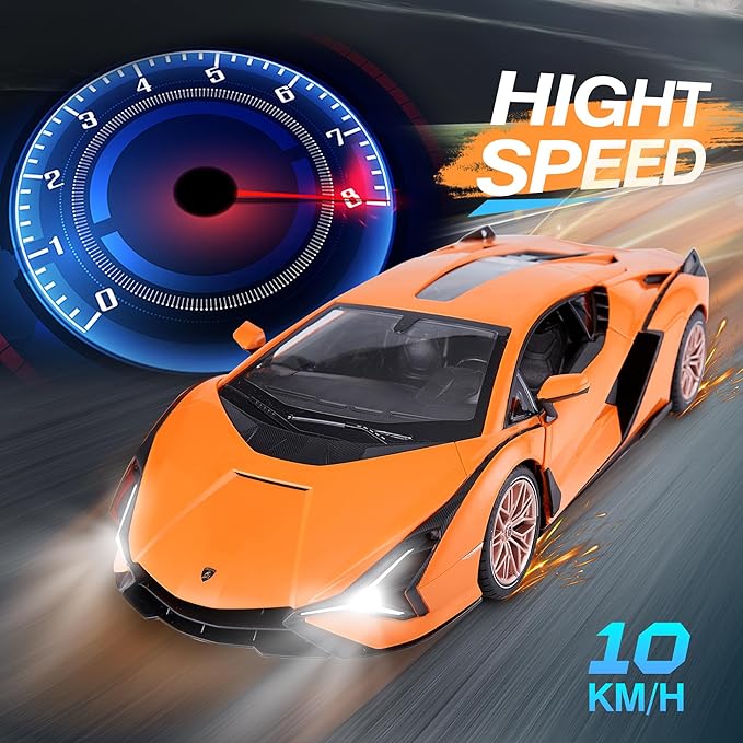 VOITURE R/C LAMBORGHINI AVENTADOR-ORANGE VERT-ASST – Image 2